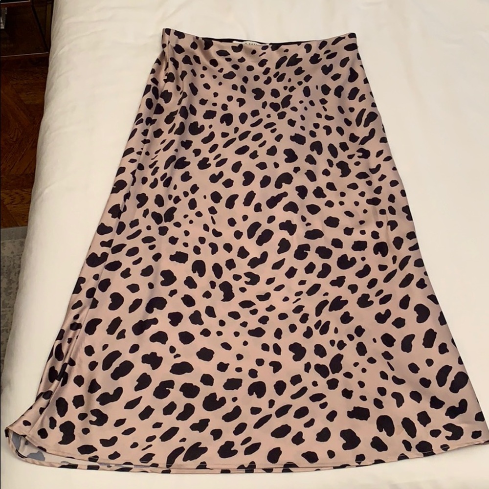 Silk midi skirt